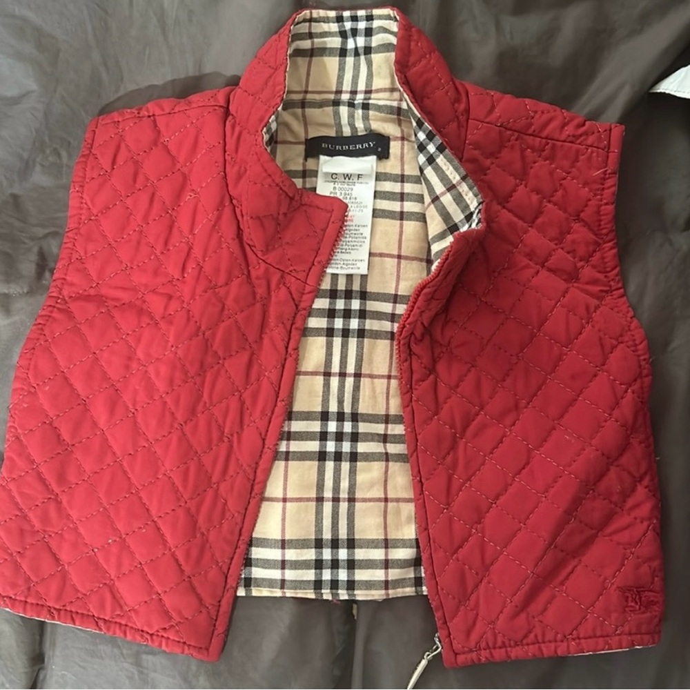 Burberry Red Quilted Vest